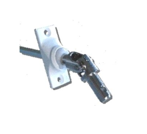 Sortie de caisson 45° blanc mâle Ø 10 mm pour manivelle Ø 13 mm