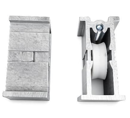 Chariot fixe simple galet polyamide 150° Ø 22 mm INSTALLUX - Dim.: 2.30 l x 2.40 h cm