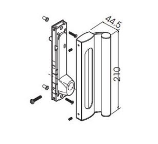Serrure à clé à poignée alu coffre acier