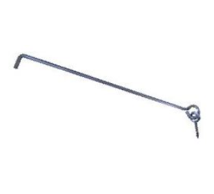 Crochet à visser inox 316L - 400 mm de L (sans crémaillère)