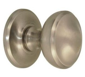 Bouton de porte fixe nickelé mat