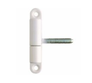 Fiche P50 blanche Ø 15 mm vis apparentes à 2 trous - Tige Ø 7 x 40 mm