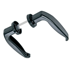 Béquille double à vis pointeau carré 6 - 7 ou 8mm zamak