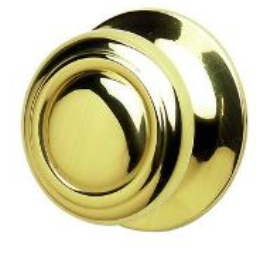 Bouton de porte laiton poli titane Ø 80 mm saillie de 68 mm