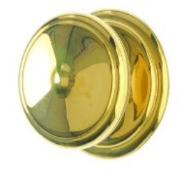 Bouton de porte Lyonnais laiton poli titane Ø 75 mm saillie de 65 mm