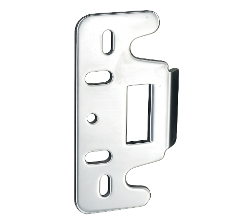 Gâche plate acier zingué pour serrure EE à bouton poussoir