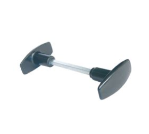 Bouton double carré 6 zamak noir vis pointeau