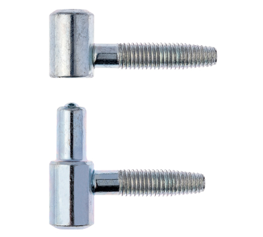 Fiche à visser 2 broches acier zingué blanc de Ø 13 x 38 mm