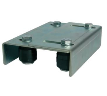 Plaque de guidage double réglage 4 olives Ø 36 mm acier zingué