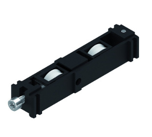 Chariot DS3815M réglable double galet polyamide 130° Ø 23 mm - Dim.: 2.52 l x 2.14 h cm