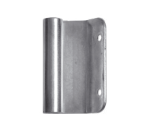 Charnière d'extrémité sur chant bouts ronds 2 trous Ø 6,2 mm - épaisseur 2,5 mm zingué blanc - Axe 11 mm