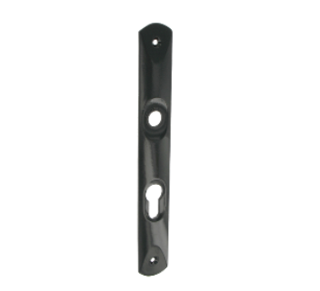 Plaque Marinéa avec trous béquille et cylindre aluminium - Noir RAL 9005 satiné