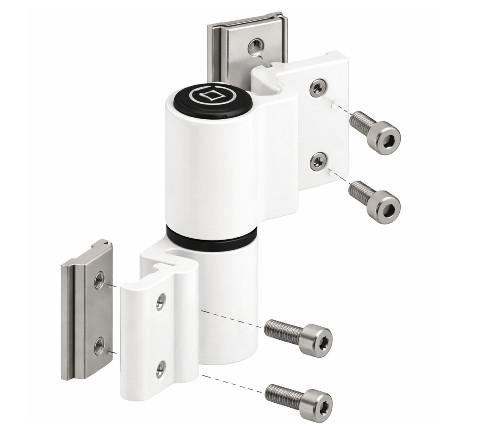 Paumelle en feuillure 2 lames de porte alu anodisé WICONA