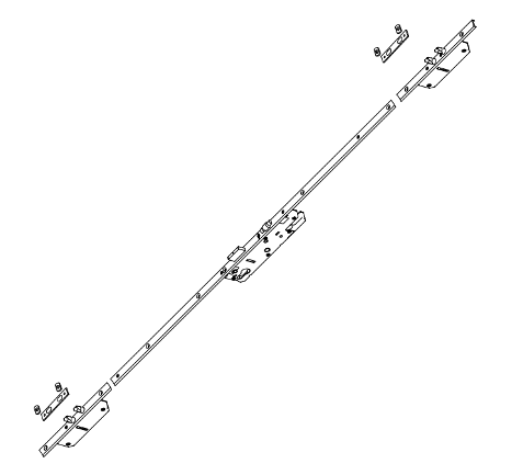 Serrure 5 points à rouleau de 1720 mm L SAPA SA20535