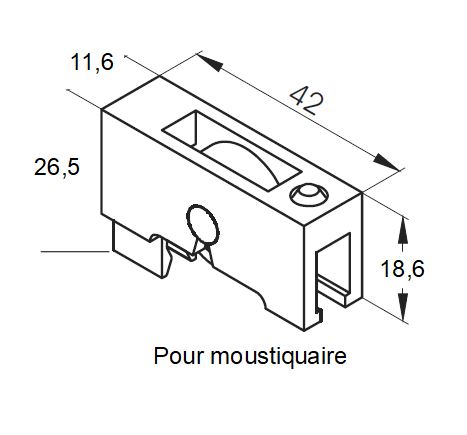 Chariot fixe simple galet polyamide plat Ø 19 mm Installux 9798
