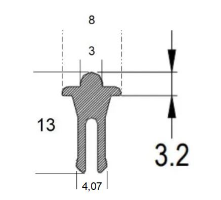 Rail ALU rapporté pour coulissant SEPALUMIC 3303