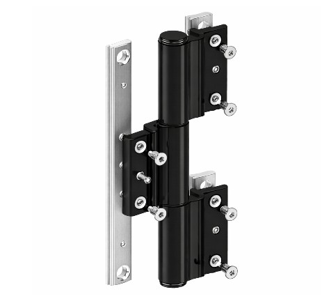 Paumelle en feuillure 3 lames de porte aluminium WICONA
