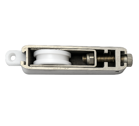 Chariot réglable DS3954 simple galet polyamide R3 Ø 30 mm - Dim.: 1.78 l x 2.80 h cm