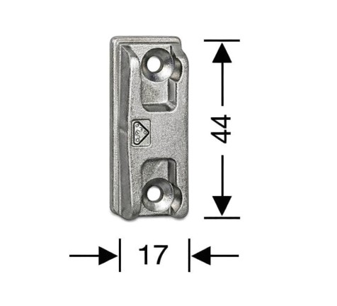 Gâche de galet ROTO 231280 pour menuiserie PVC