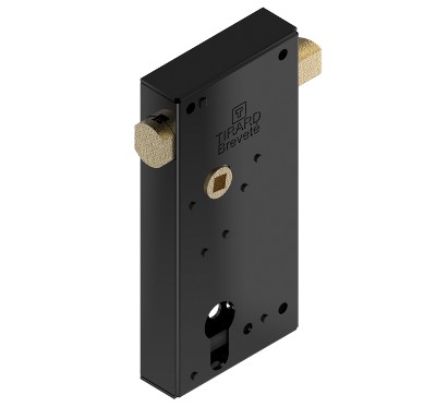 Serrure GE à pêne rentrant en applique en laiton