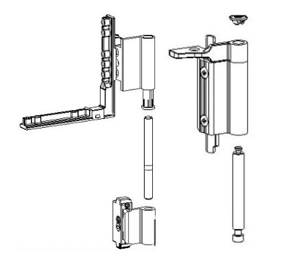 Paumelle oscillo-battant Kawneer 121089