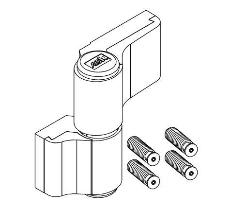 Paumelle 2 lames en applique de porte aluminium AluK 67608