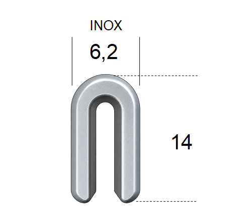 Rail Inox rapporté pour coulissant AluK N03650